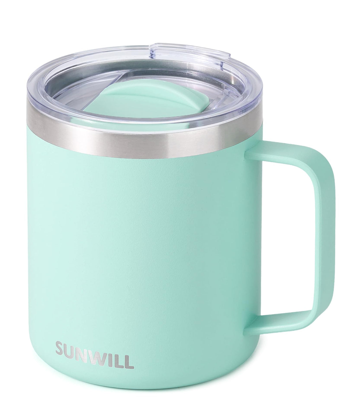 SUNWILL Taza café aislada 14oz con tapa mantiene la bebida caliente o fría por horas.