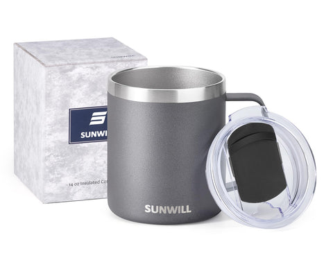 SUNWILL Taza 14 oz mantiene bebidas a temperatura ideal.