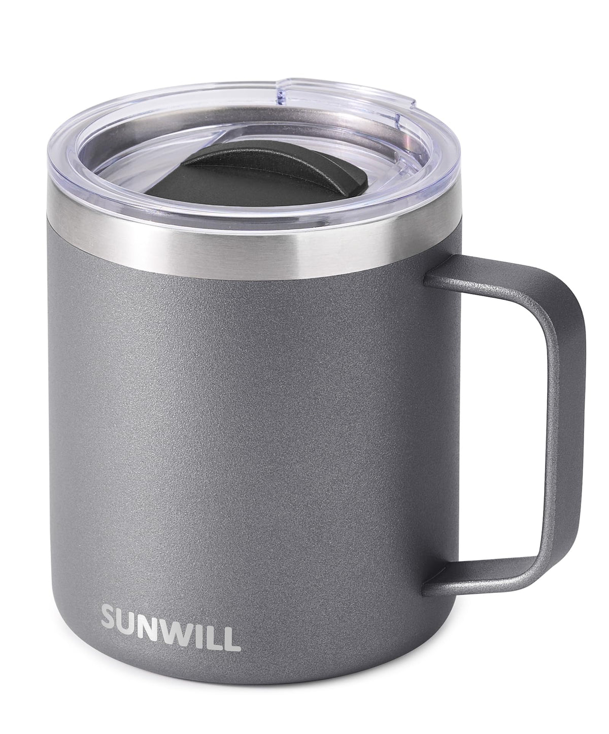 SUNWILL Taza de Viaje con Tapa, ideal para café caliente en ruta.