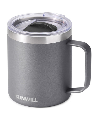 SUNWILL Taza de Viaje con Tapa, ideal para café caliente en ruta.