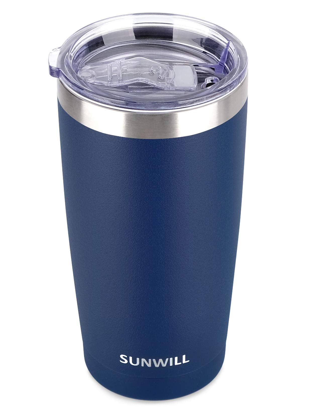 SUNWILL vaso de viaje azul mate exterior; mantiene bebidas calientes