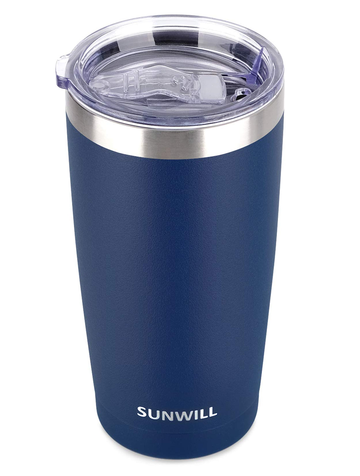 SUNWILL vaso de viaje azul mate exterior; mantiene bebidas calientes