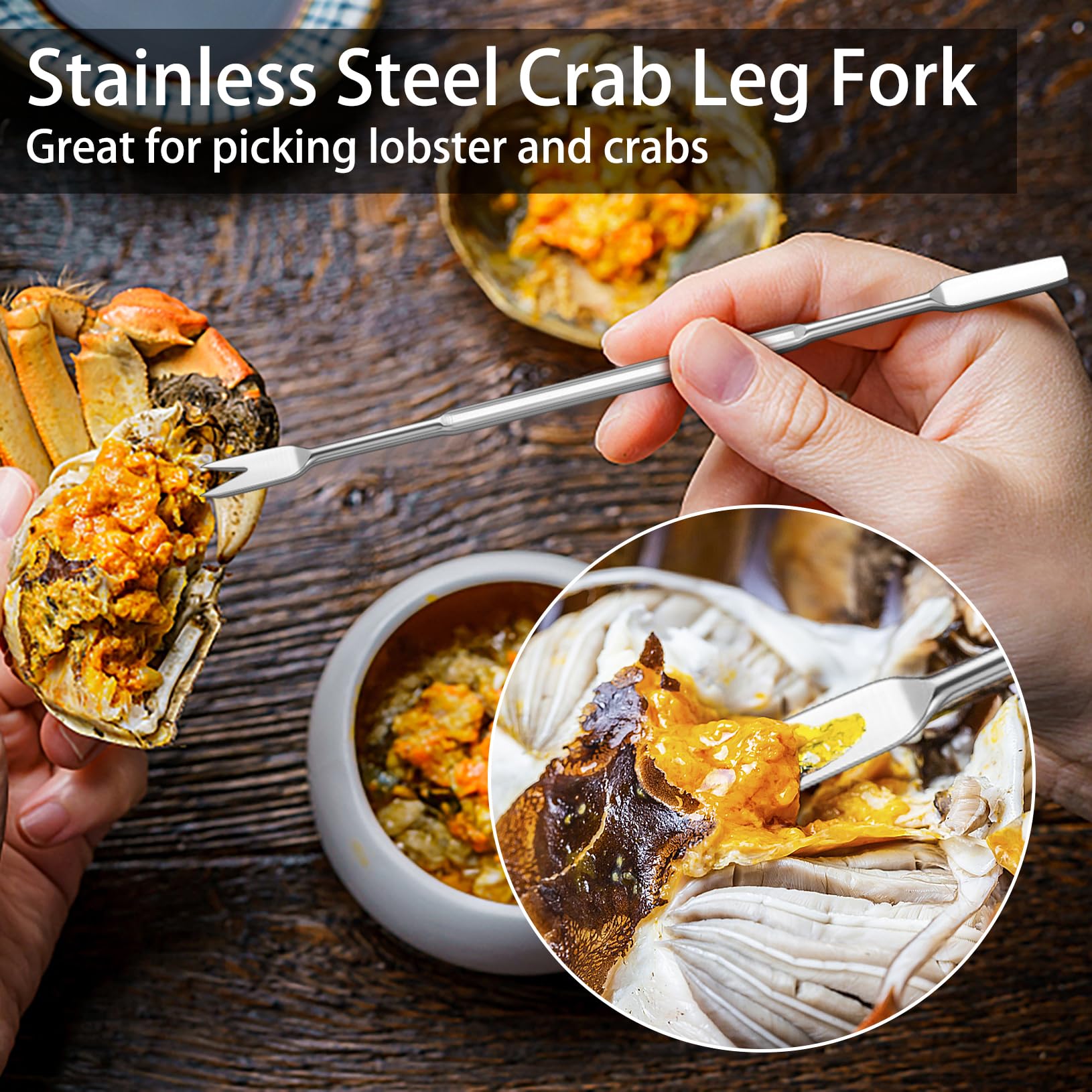 Tenedor para patas de cangrejo suoundey para extraer carne con facilidad