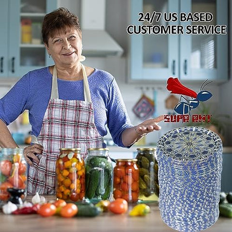 Tapa Supa Ant de tarro ancho, azul, protección contra la oxidación y fuga.