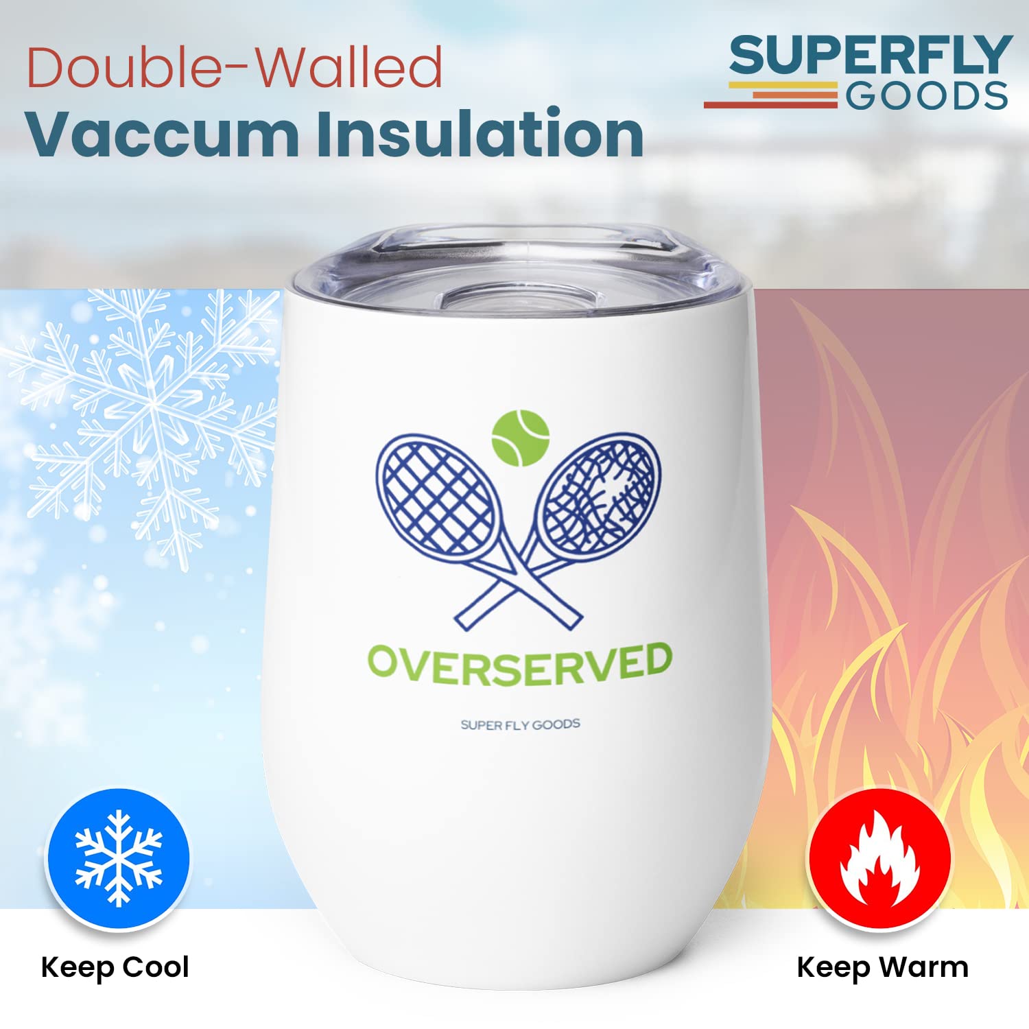 Super Fly Goods Taza de acero inoxidable 304, duradera y segura para bebidas
