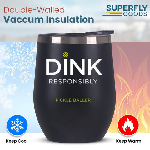 Super Fly Goods vaso-pickleball de vino con apertura amplia facilita la limpieza