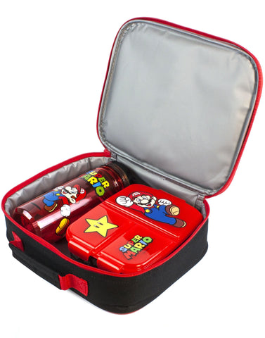 Contenedor para meriendas de Super Mario con personaje para meriendas ordenadas.