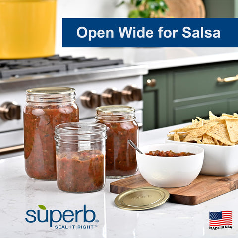 La tapa Superb Sealing Solutions para boca-ancha incluye BluSeal para mayor durabilidad.