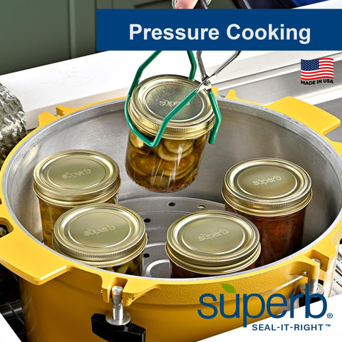 Tapa Superb Sealing Solutions compatible con Ball, Kerr, Mason y frascos antiguos.