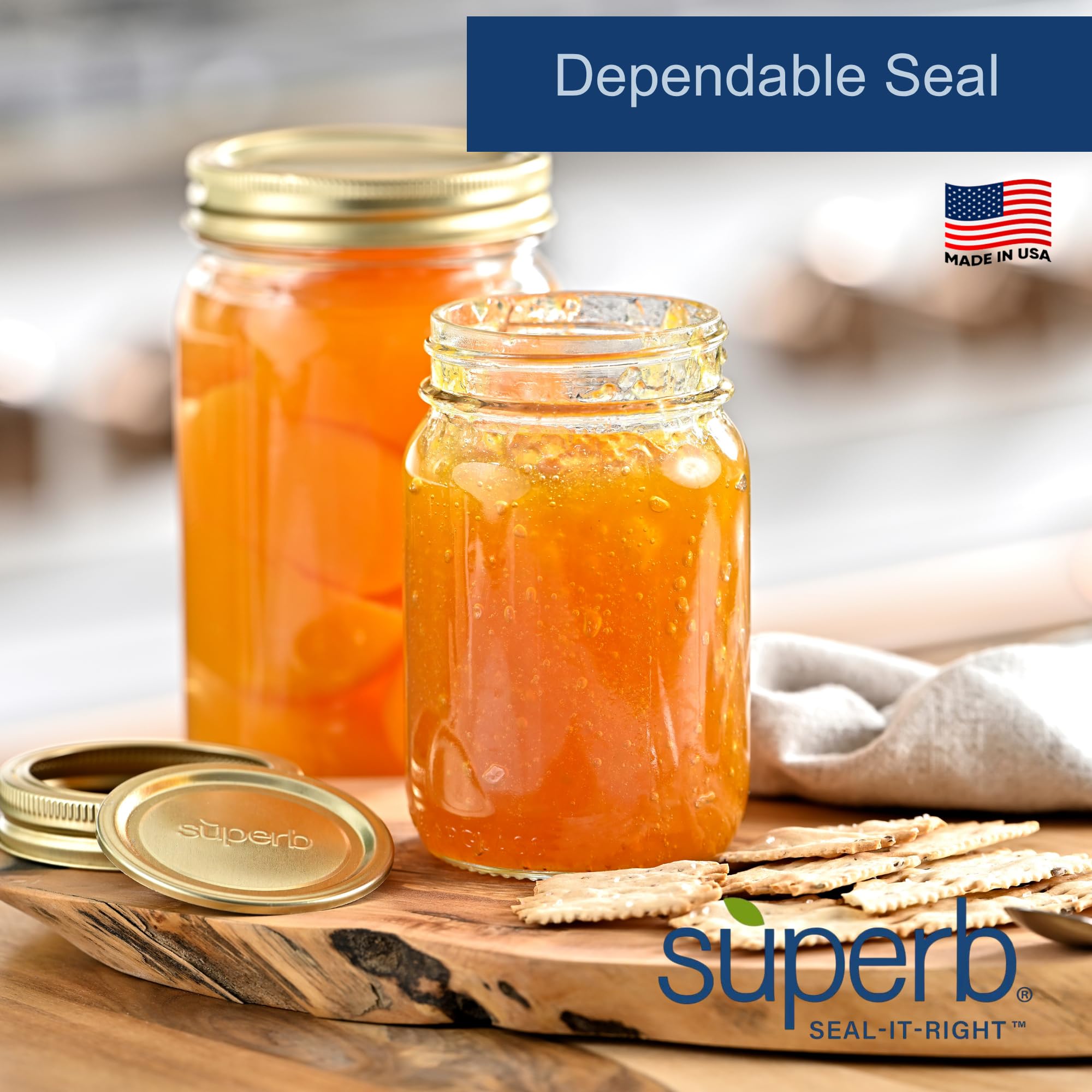 Diseño hecho en EE. UU. de Superb Sealing Solutions para excelencia en conservas.