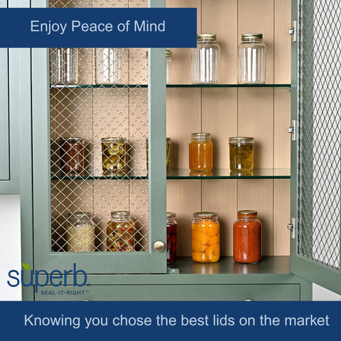Paquete a granel de 156 tapas Superb Sealing Solutions para conservas.
