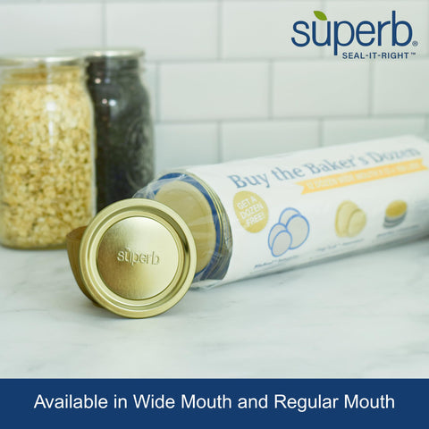 Tapas Superb Sealing Solutions para baño María o canning a presión.