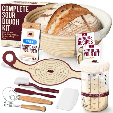 Superbaking Banneton sin astillas de 9 pulgadas para una corteza uniforme y aireada.