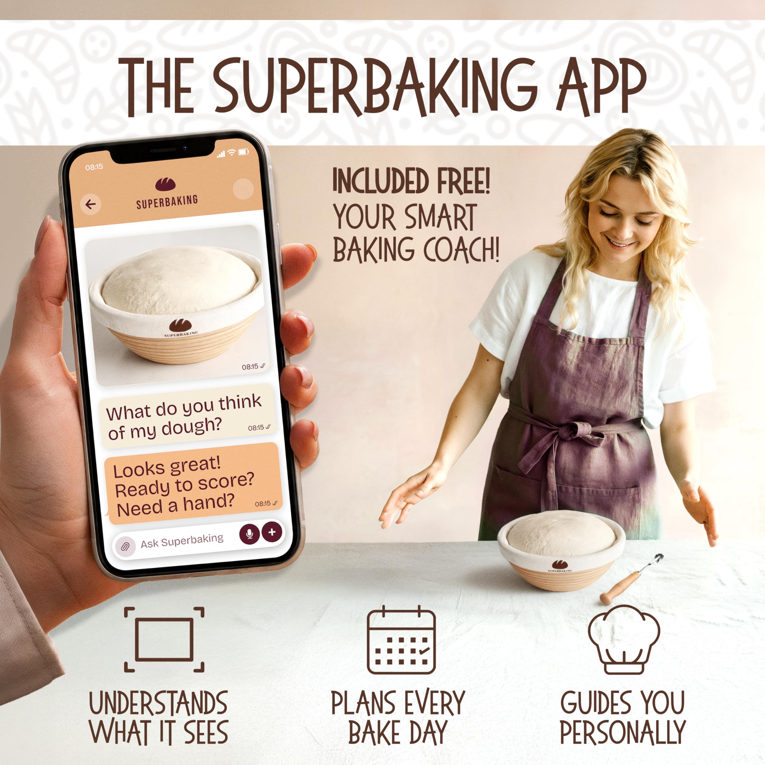 Superbaking forro interior antiadherente facilita desmolde y limpieza.