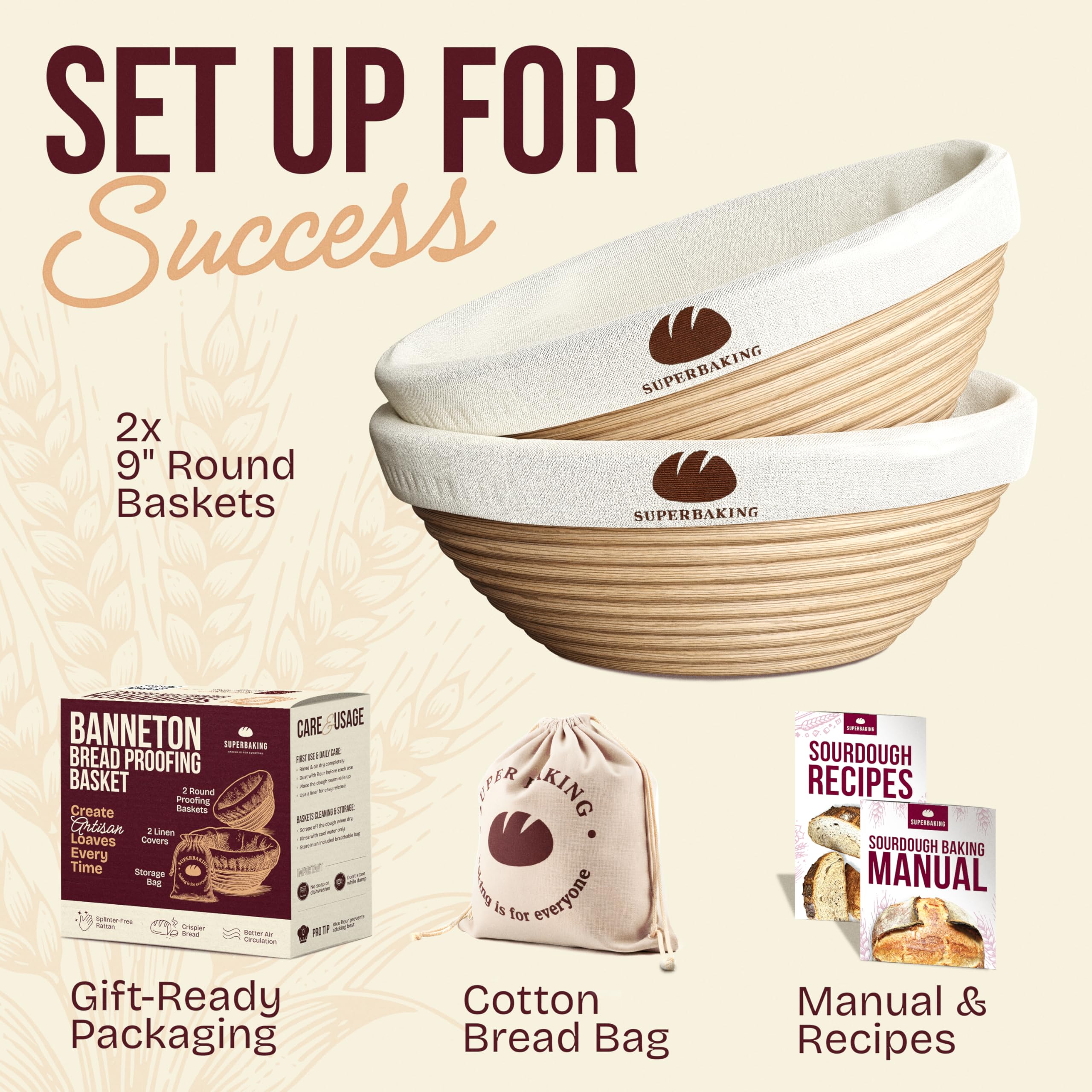 Superbaking: manual para principiantes con guía de cuidado de cestas