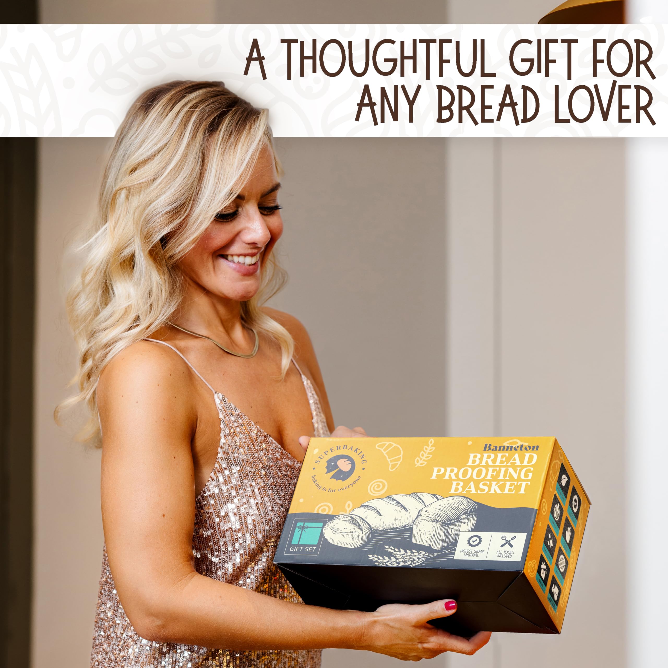 Superbaking conjunto regalo para pan artesano, ideal para hornear con estilo y facilidad.