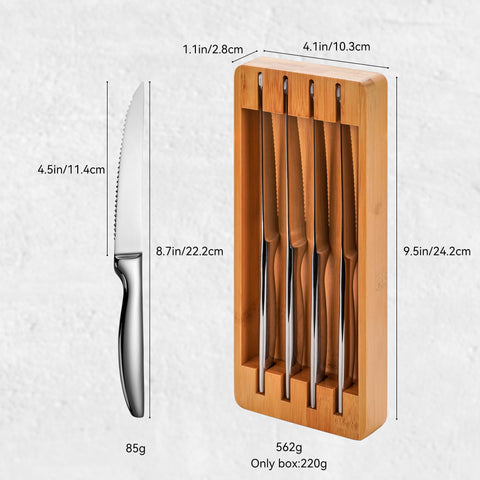 SuperCook inserto de cajón de bambú para cuchillos, organización práctica y ordenada.