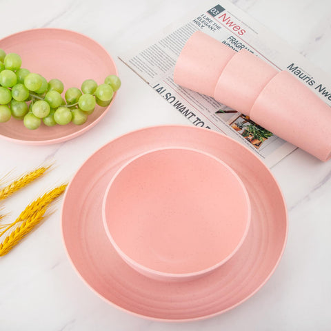 Cuencos rosados de Supernal para cereal o ensaladas, apilables para ahorrar espacio.