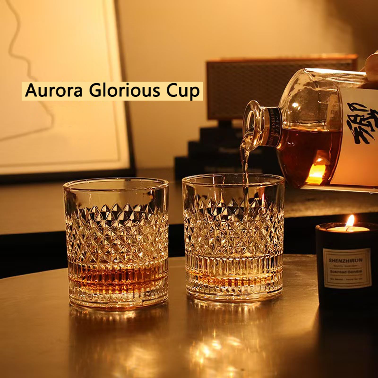 Vaso Suphan cristal sin plomo con detalles diamante y brillo