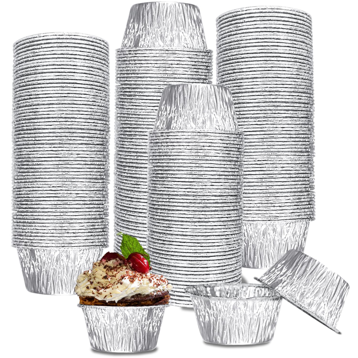 SUPPHOUS tapas de aluminio 3oz para magdalenas: cocción uniforme y fácil desmoldado