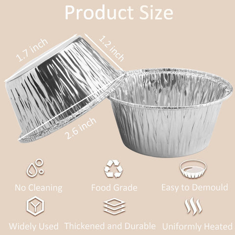 SUPPHOUS tapas de aluminio 3oz para pasteles: horneado rápido y resultados consistentes