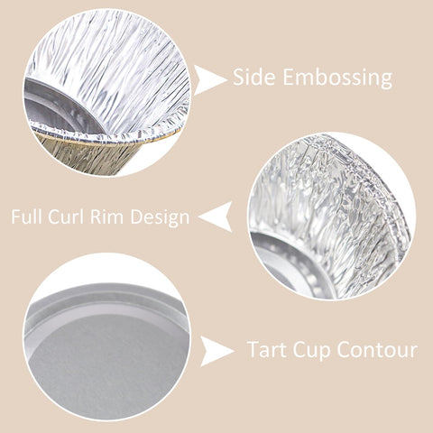 SUPPHOUS tapas de aluminio 3oz para tarta de huevo: horneado uniforme y fácil desmoldeo