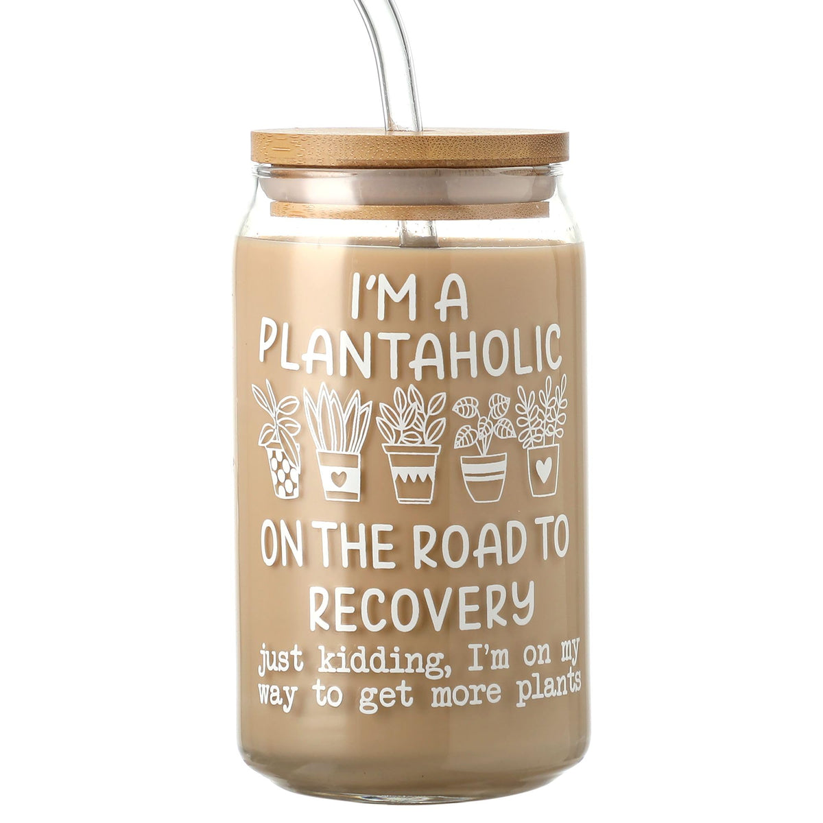 Taza de vidrio Supreme Lights 2017 para amantes de plantas, ideal para bebidas frías.