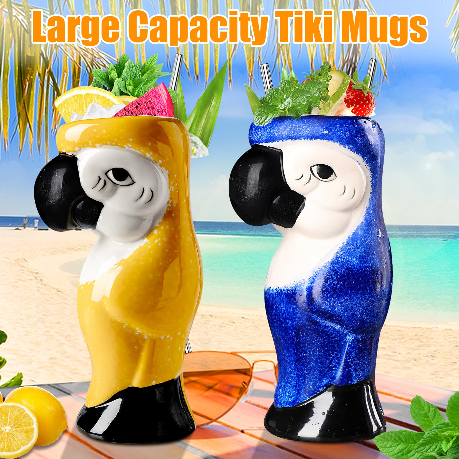 SuproBarware diseño tiki con loro, añade estilo a tu colección de hogar.