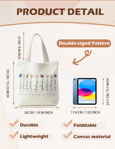 Bolsa Supwhd espaciosa 15x15: cabe tableta, libros y compras.