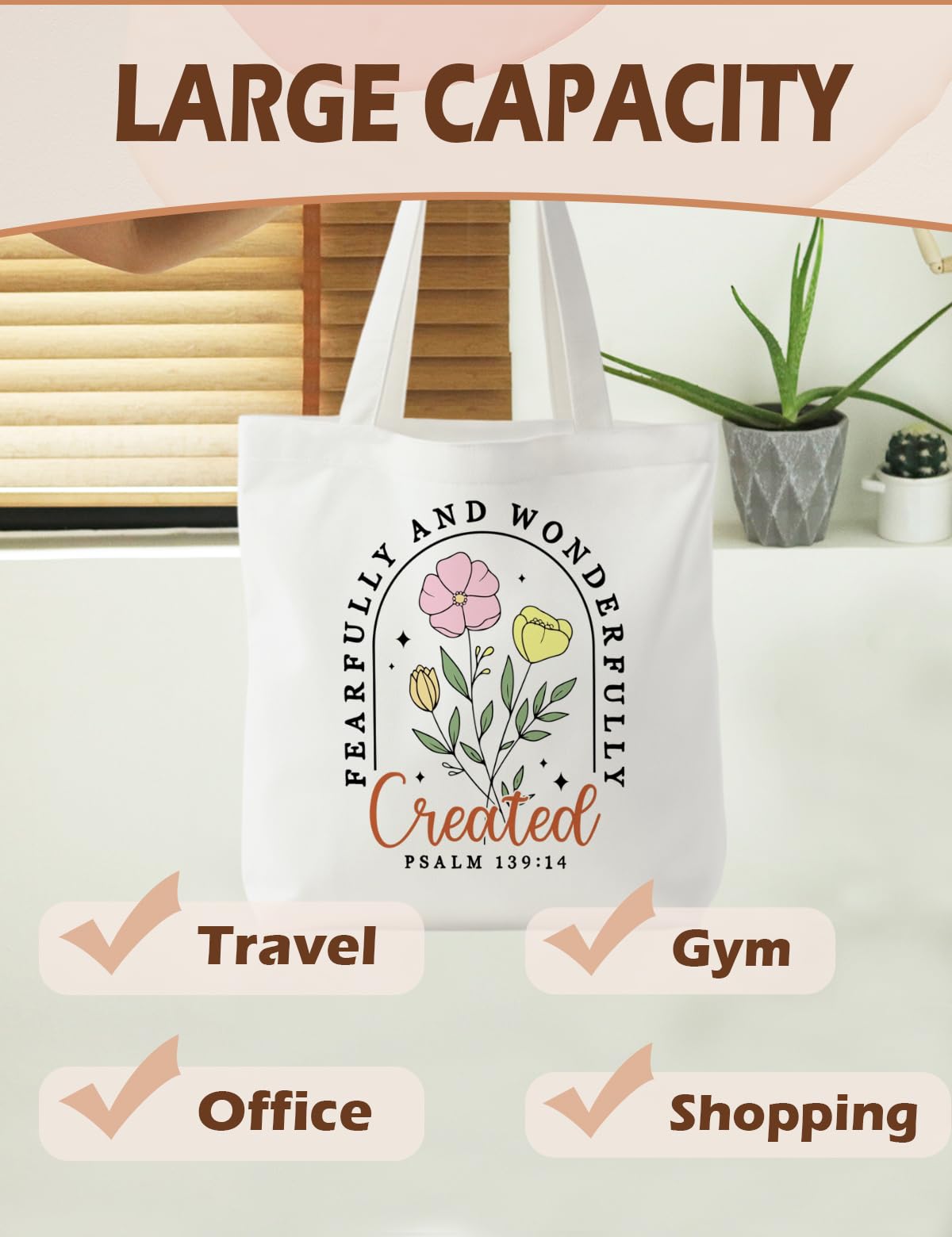 Bolsa de lona para mujeres Supwhd con diseño floral elegante.