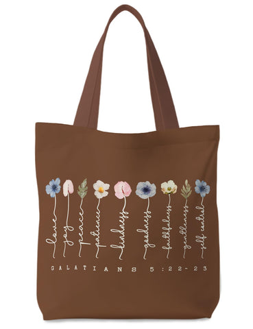 Supwhd bolsa de lona bíblica marrón para mujer, diseño duradero para compras diarias.