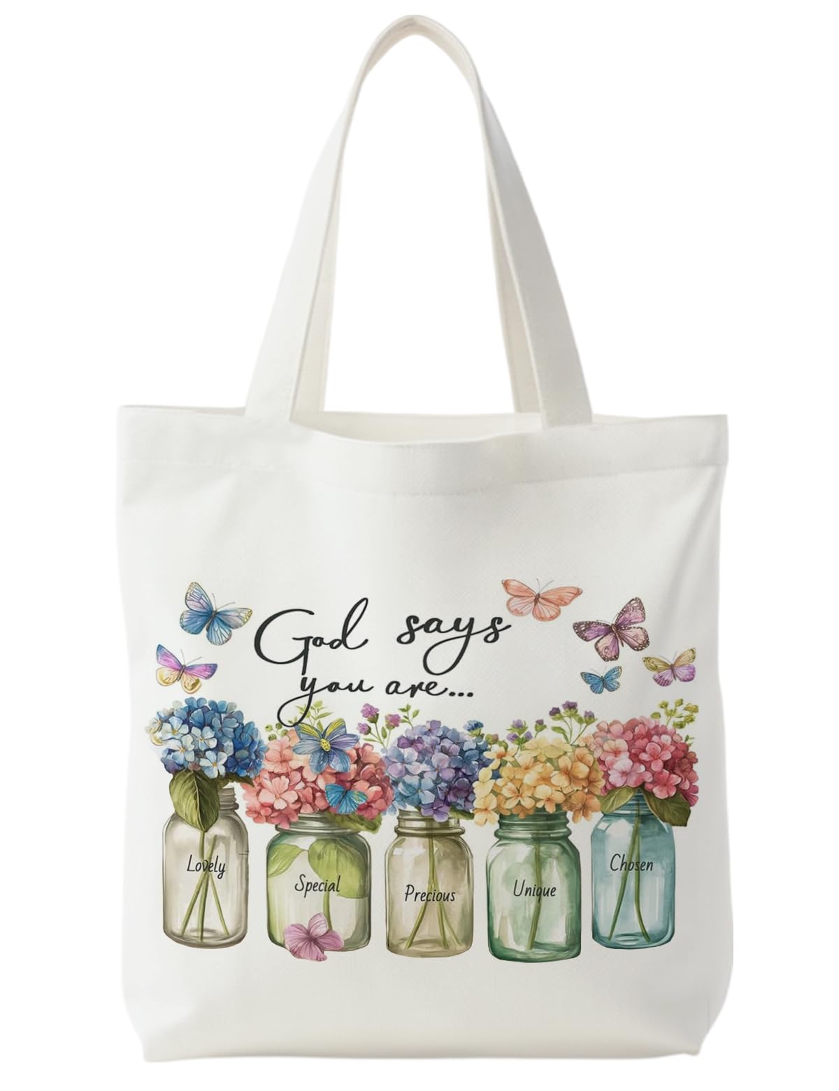 Supwhd bolsa de lona hortensia cristiana, ideal para compras sostenibles