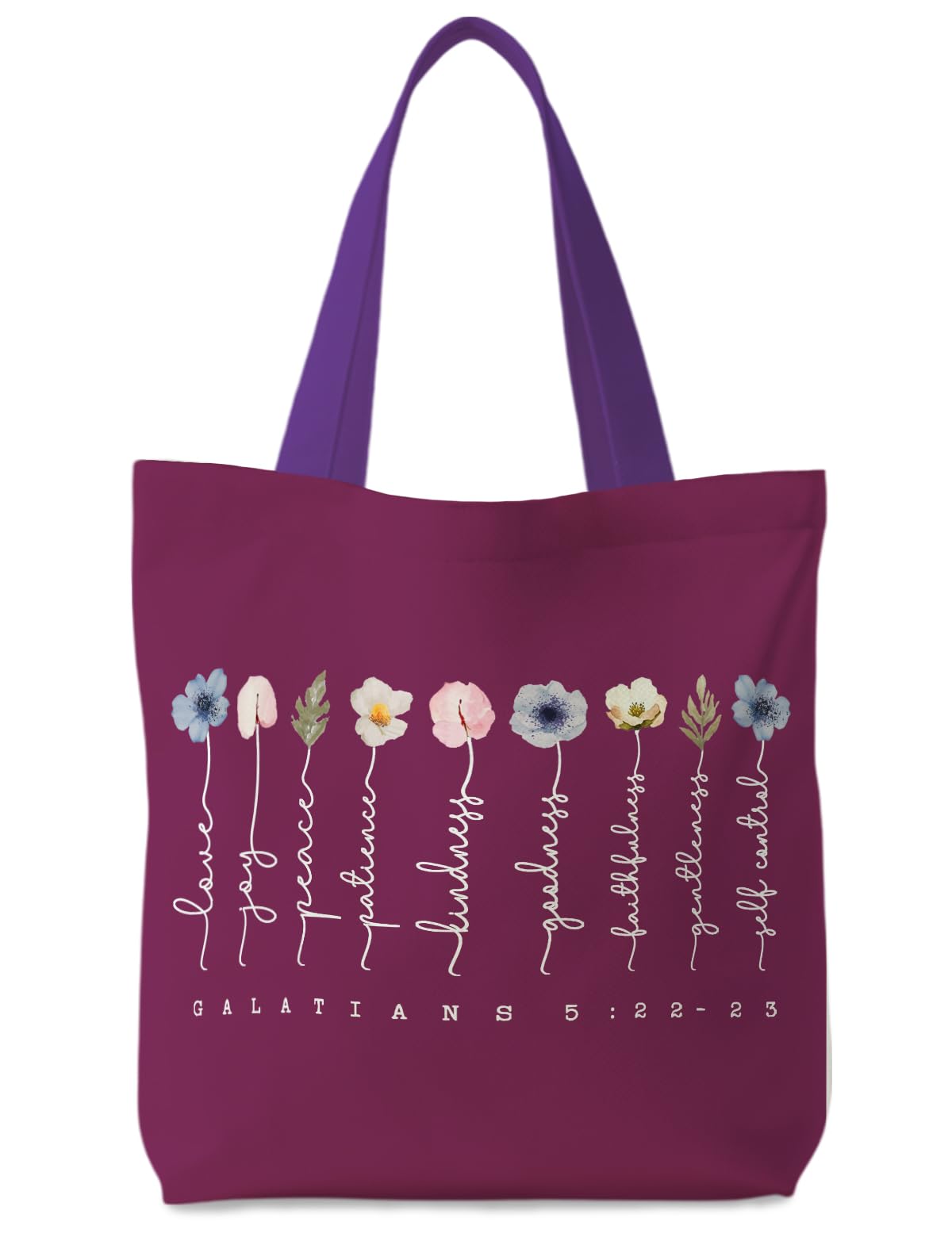 Supwhd bolsa tote canvas Biblia púrpura, ideal para llevar la Biblia y cuadernos diariamente.