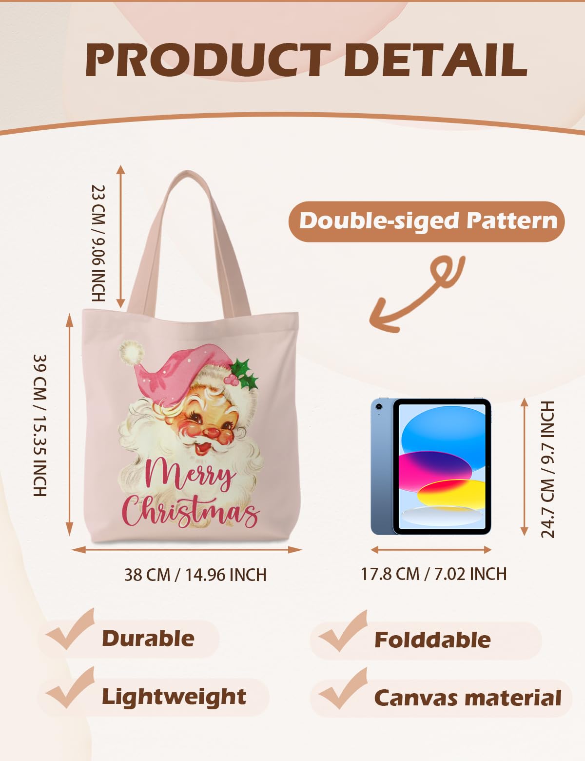 Supwhd bolsa tote canvas gran capacidad: ideal para transporte y compras diarias.