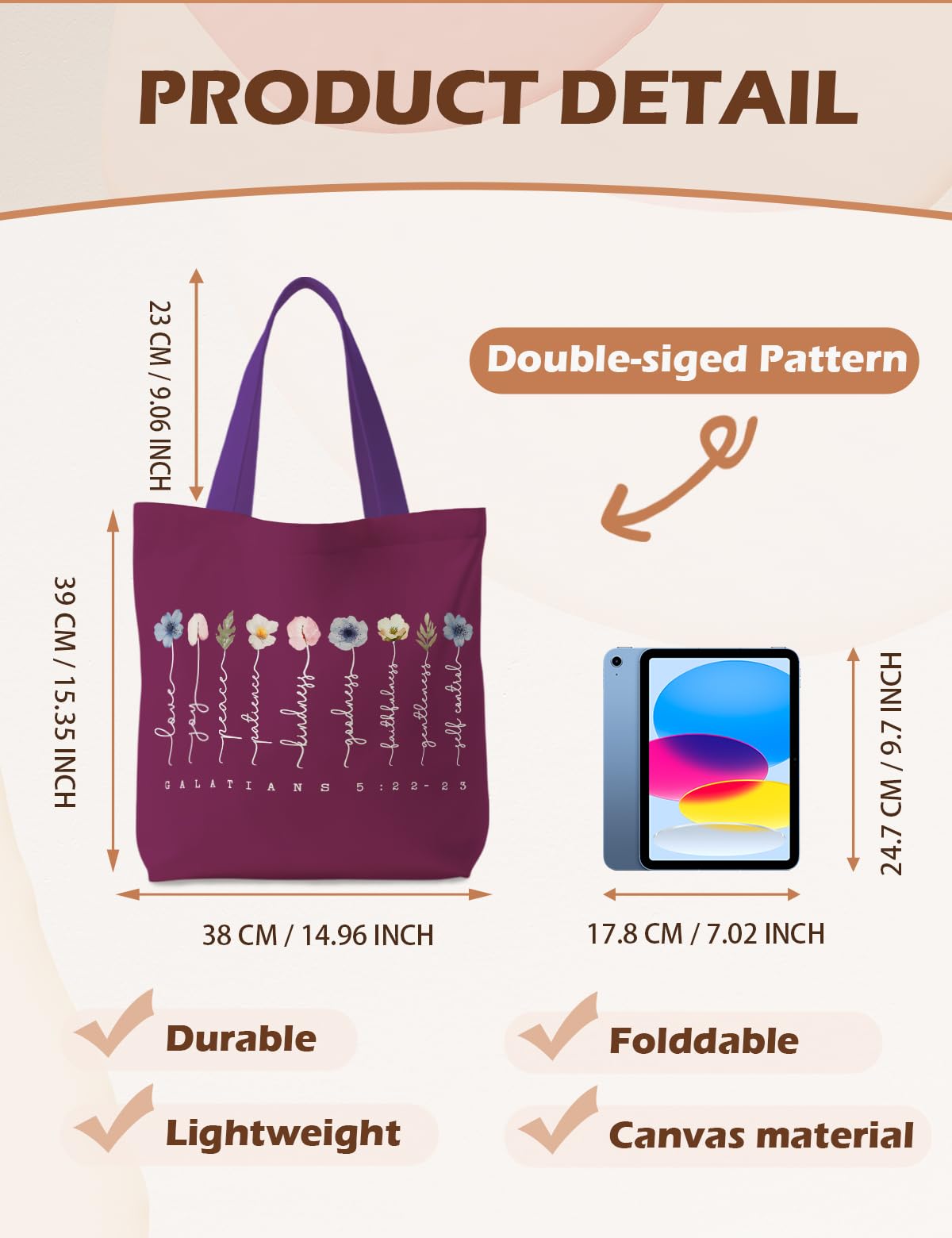 Supwhd bolsa tote regalo cristiano con diseño moderno, ideal para ocasiones especiales.