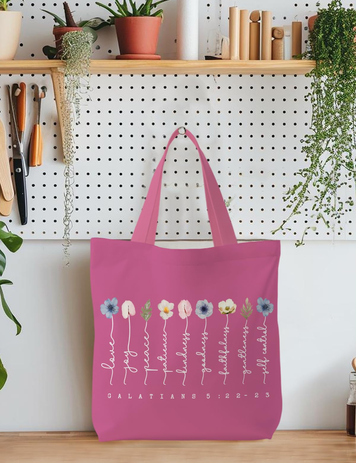 Supwhd bolsa tote rosa con asa larga, cómoda para el hombro diario