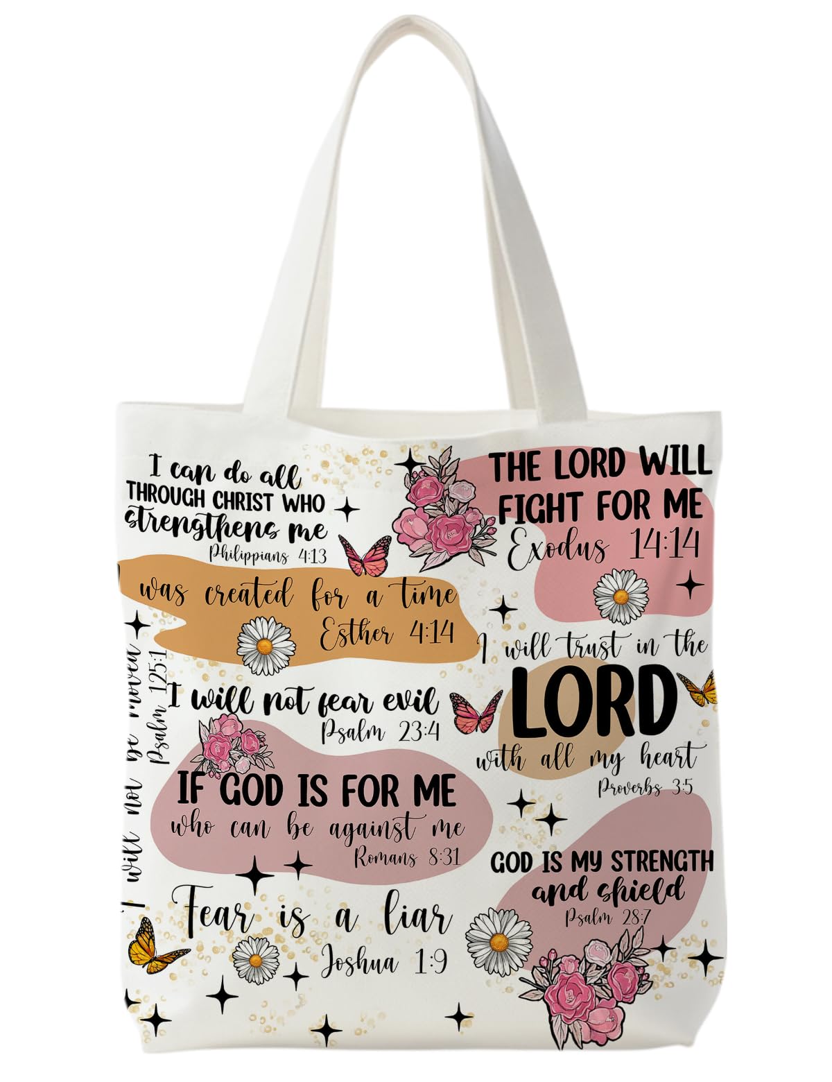 Bolso tote Supwhd boho floral cristiano ideal para uso diario.