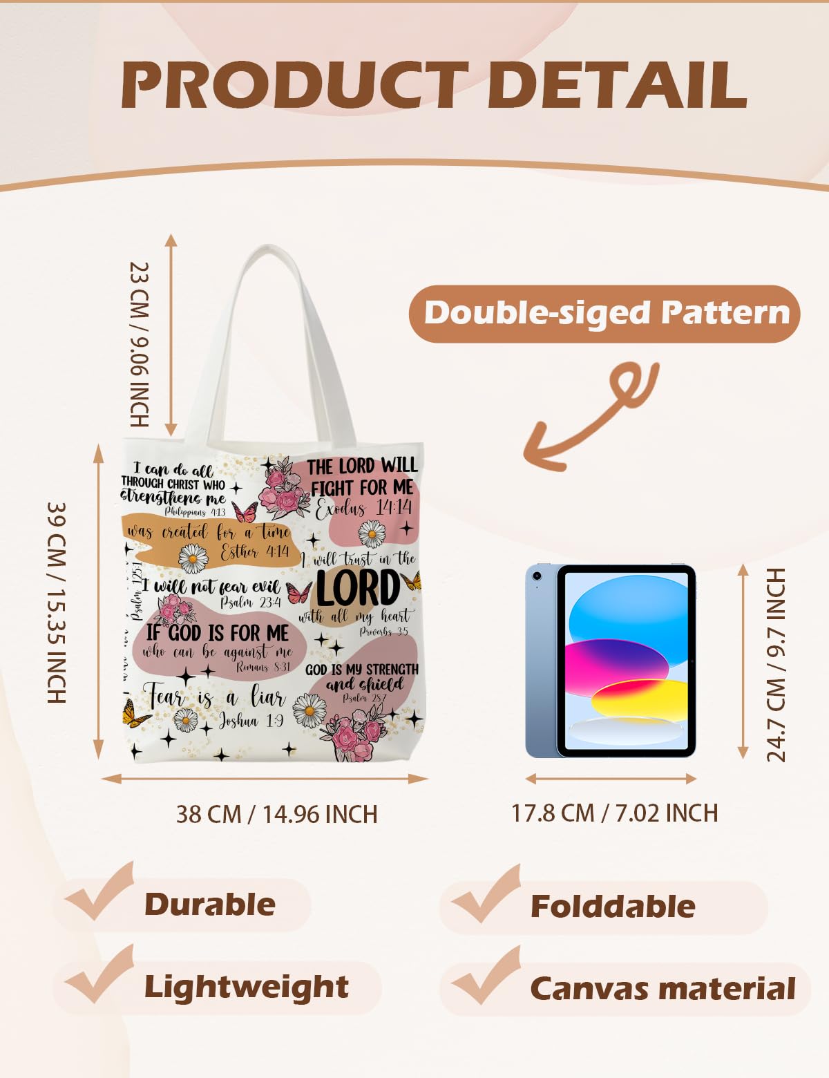 Bolso tote Supwhd con bolsillo interior para organización.