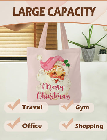 Supwhd tote canvas Santa vintage: estilo clásico para festividades y outfits.