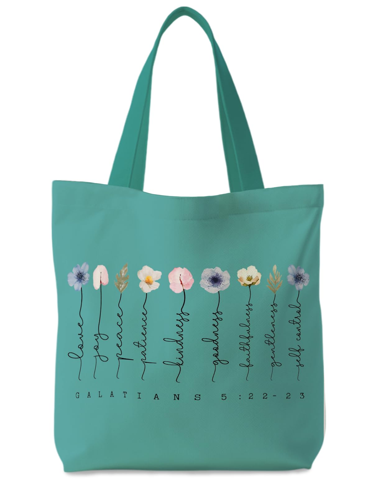 Supwhd tote turquesa con verso biblia, ideal para uso diario