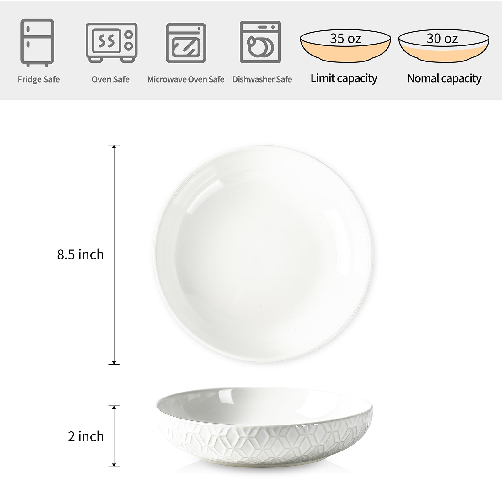 Sureasy conjunto cuencos cerámica relieve, opción práctica para familia y reuniones.