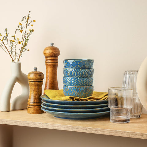 Sureasy porcelana ceramica de alta calidad en azul para comidas seguras.