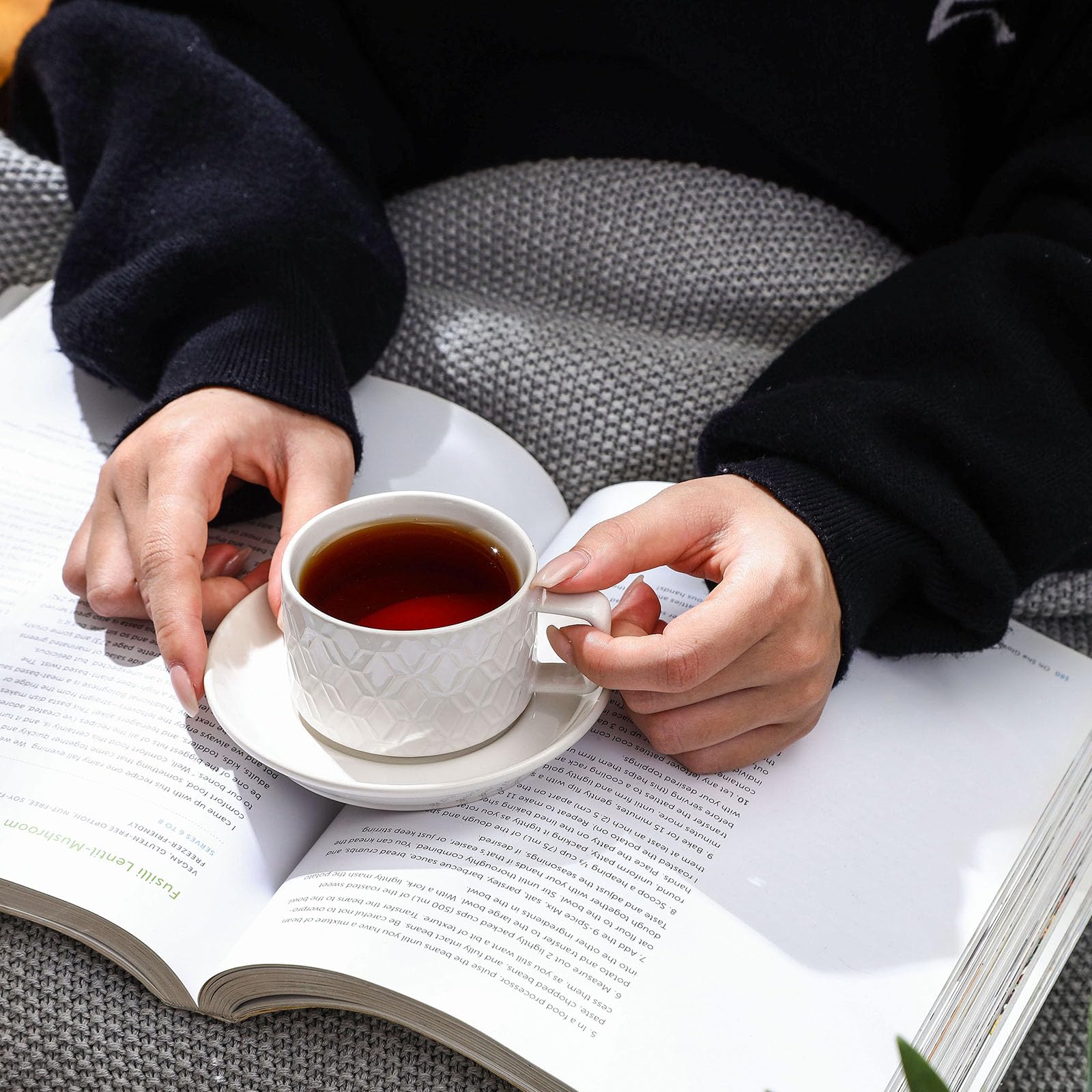 Sureasy tazas espresso blancas con glaze libre de plomo; limpieza fácil