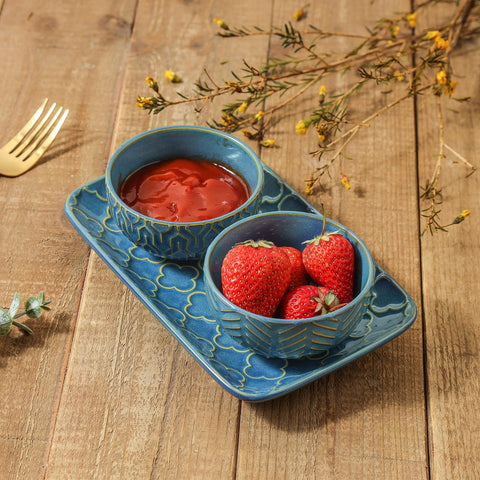 Sureasy tazones ceramicos limpieza facil en color azul.
