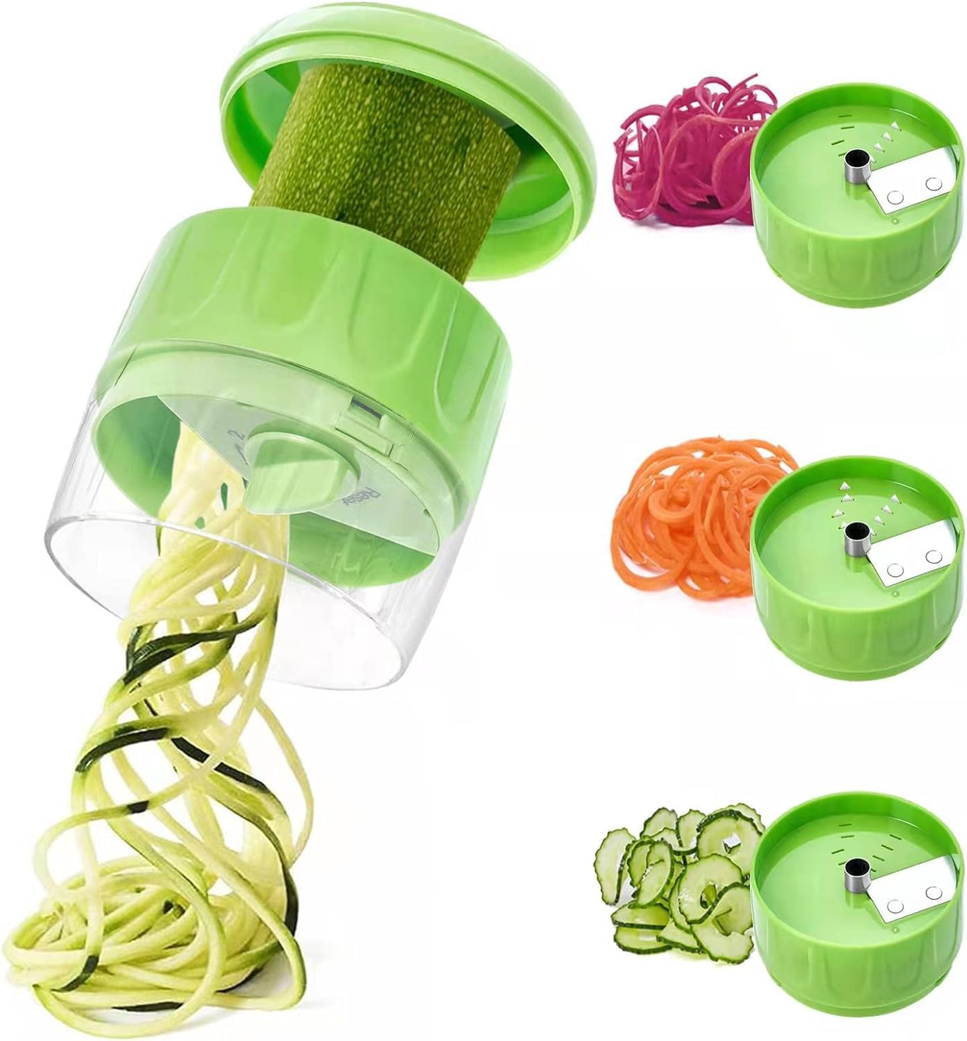 SUREWIN 3 en 1 espiralizador mostrando modo ajustable para fideos saludables.