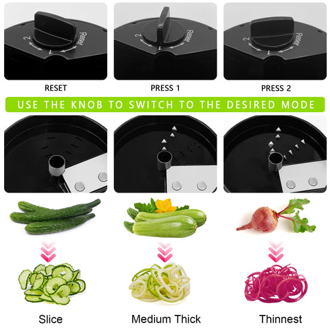 SUREWIN espiralizador ajustable para verduras, trozos perfectos