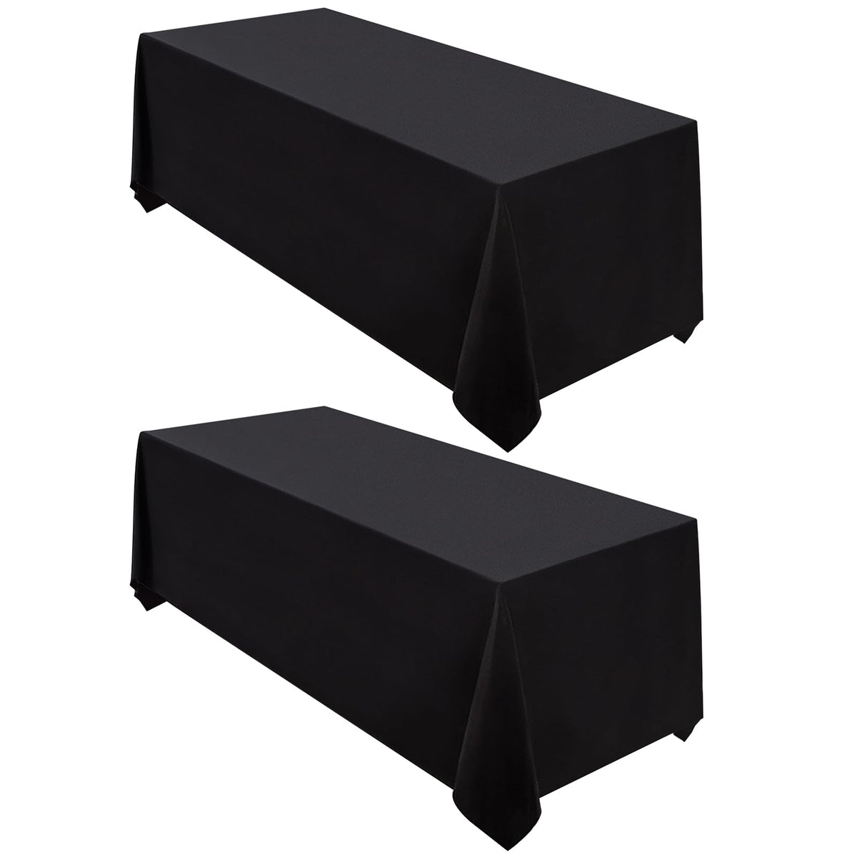 Surmente dos manteles negros 90x132 listos para evento elegante.