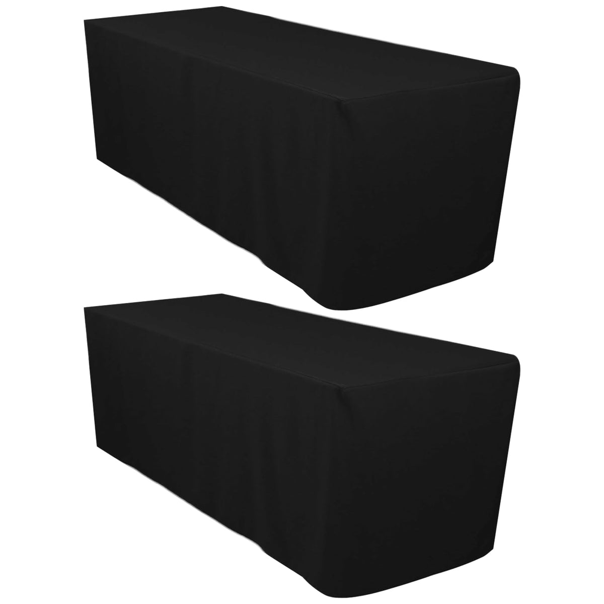 Mantel ajustado Surmente negro para mesa de 6 pies, protección y acabado limpio.