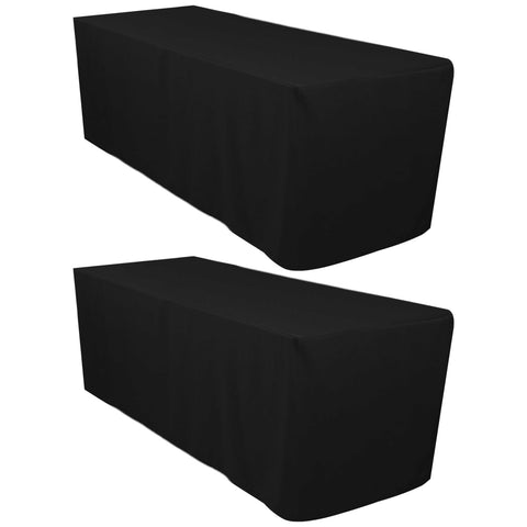 Mantel ajustado Surmente negro para mesa de 6 pies, protección y acabado limpio.