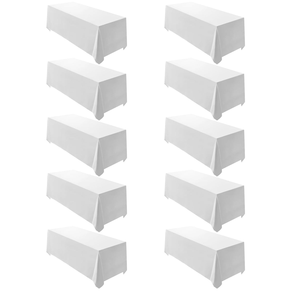 Mantel Surmente blanco rectangular 90x132, ideal para bodas y banquetes con cobertura total.